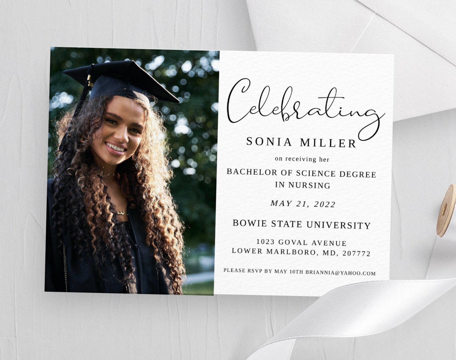 Graduation Card Template Photo Graduation Invitation Instant - Etsy