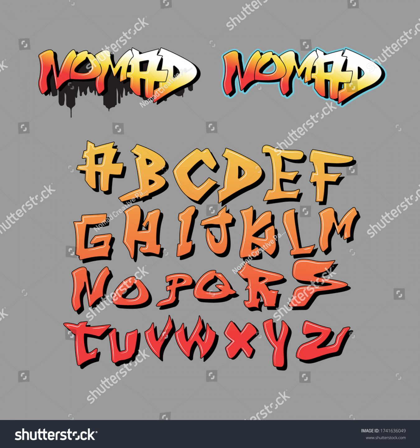 Graffiti Letters Inspiration Alphabet Decorative Lettering Stock