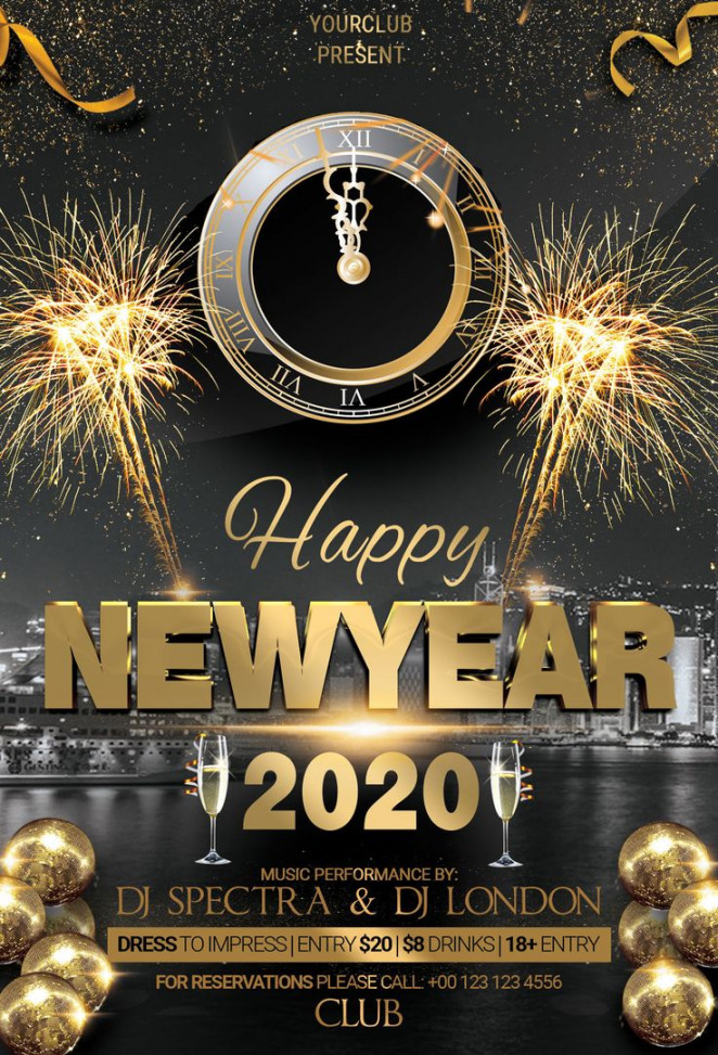 Happy  New Years Free PSD Flyer Template - StudioFlyers