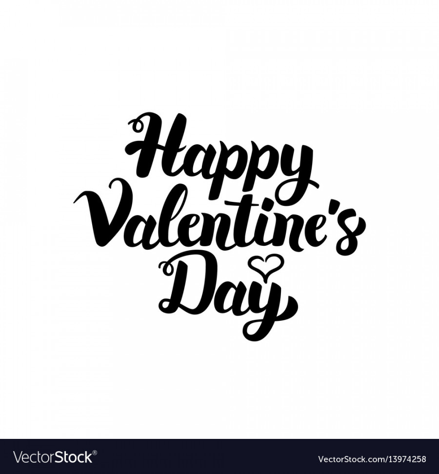 Happy valentines day handwritten lettering Vector Image