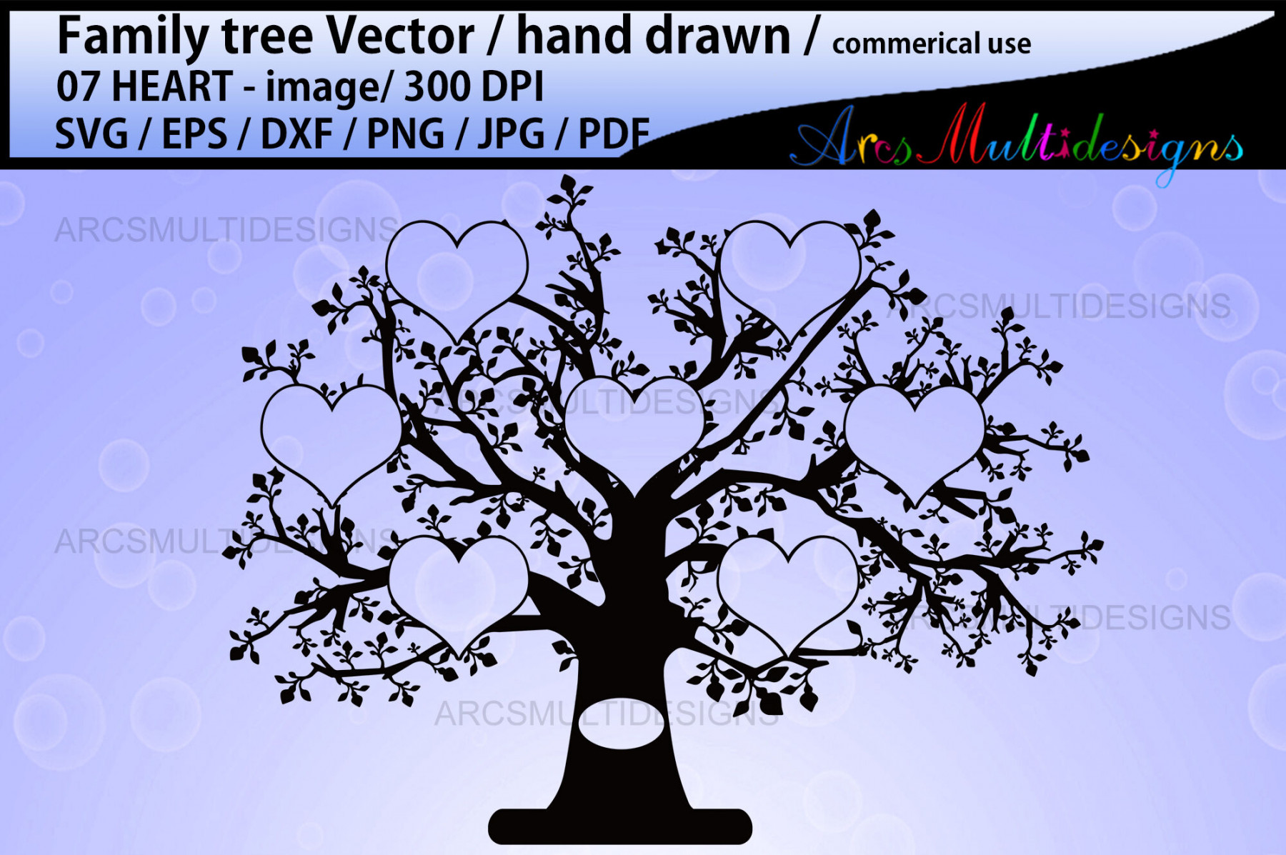 heart family tree template By ArcsMultidesignsShop  TheHungryJPEG