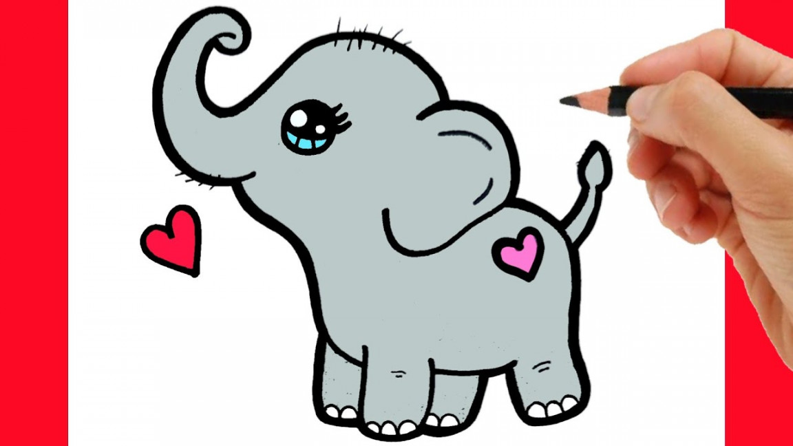 HOW TO DRAW A CUTE ELEPHANT - KAWAII DRAWINGS