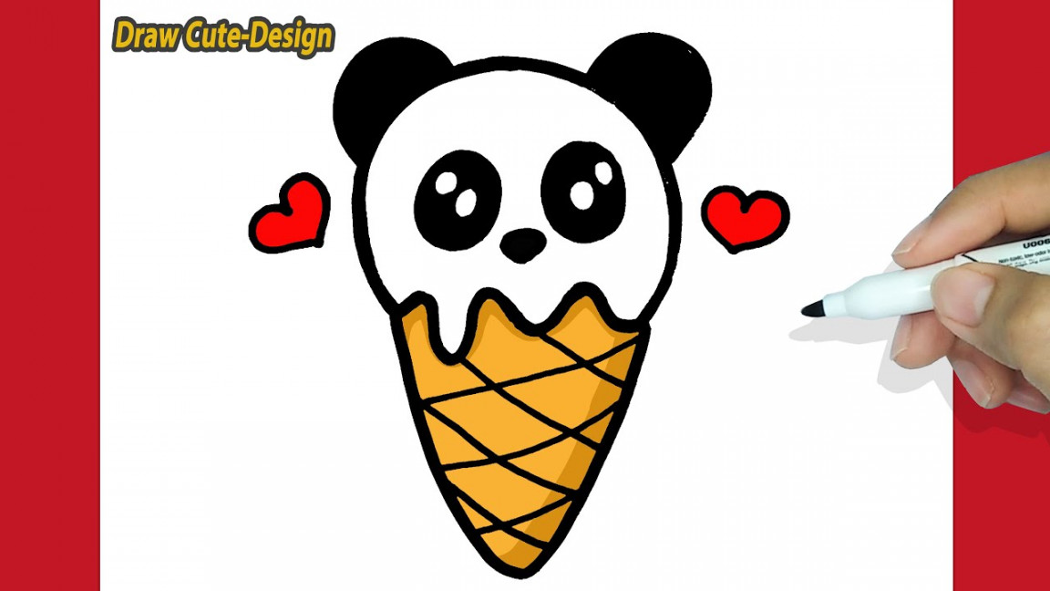 HOW TO DRAW A CUTE PANDA ICE CREAM