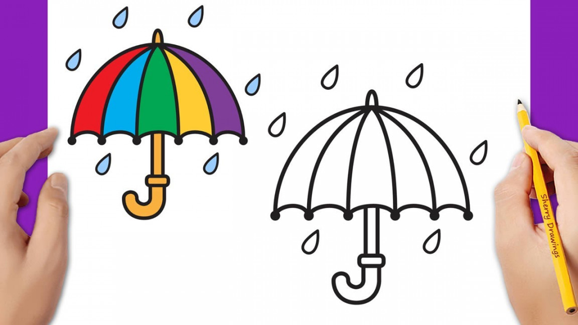 How to draw an umbrella easy  Drawing umbrella