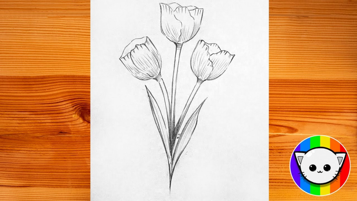 How to Draw  Beautiful Flowers Very Easy  Pencil drawing