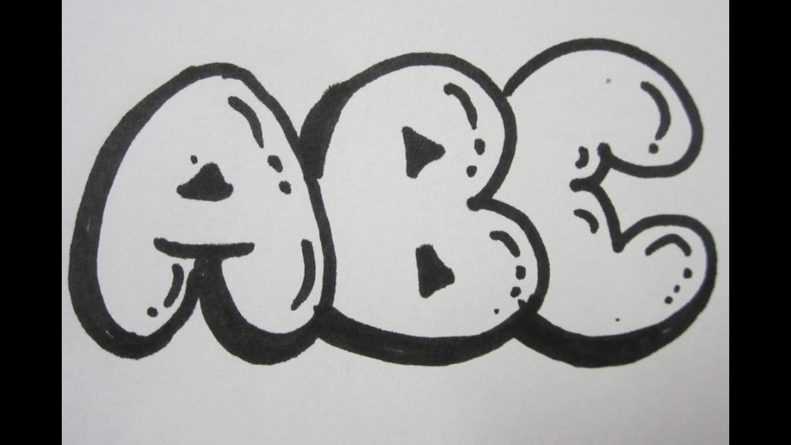 How To Draw Bubble Letters - All Capital Letters