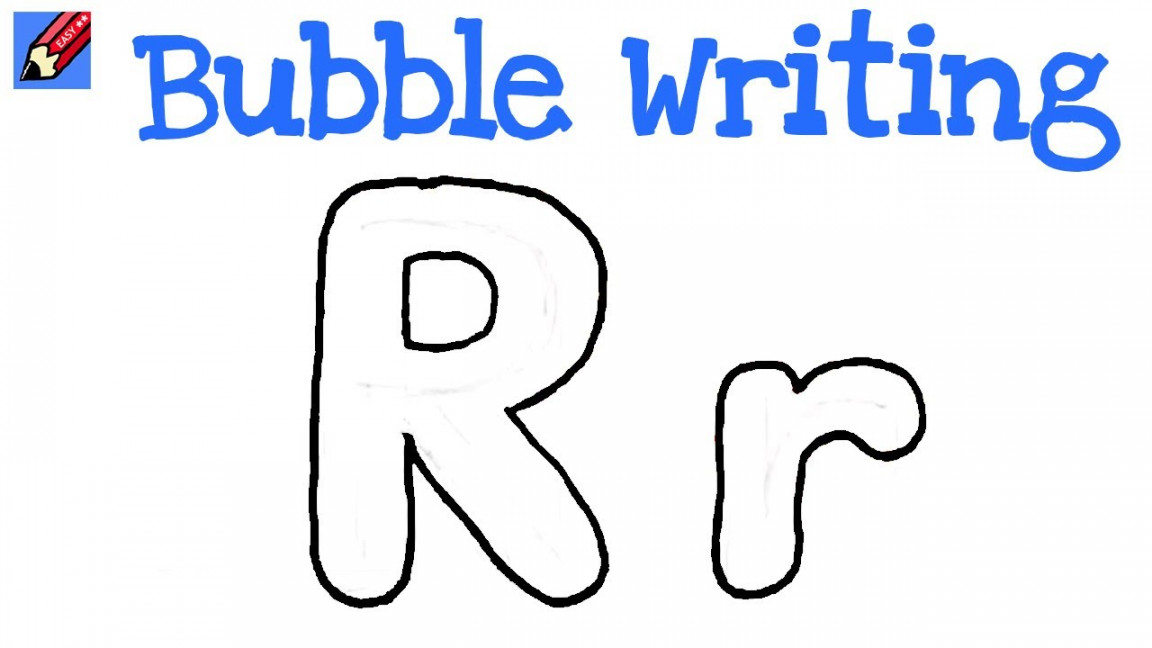 How to Draw Bubble Writing Real Easy - Letter R