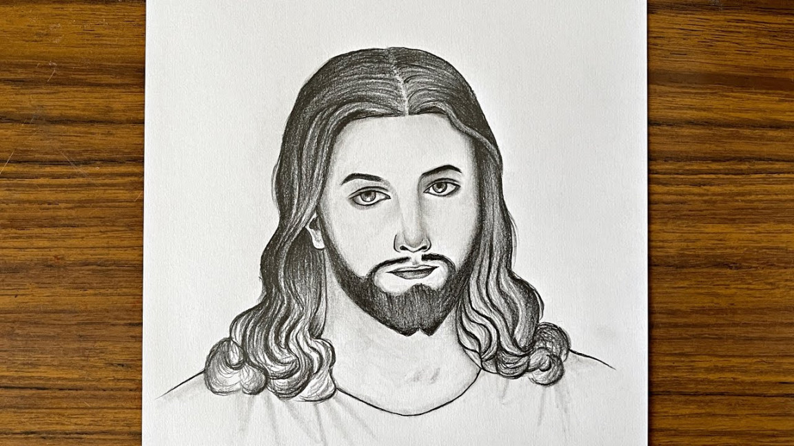 How to draw Jesus Christ  Jesus drawing  Easy drawings step by step   Pencil drawing pictures