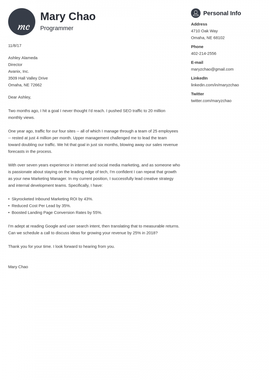 How to Format a Cover Letter: Layout Examples for