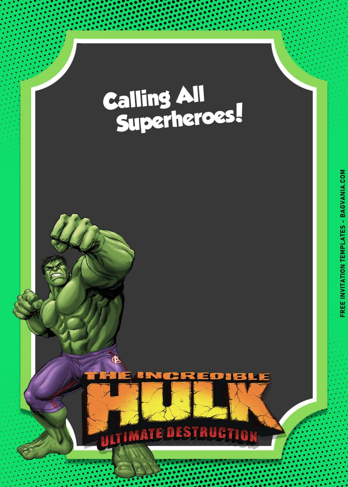 + Incredible Hulk Smash Birthday Invitation Templates  Free