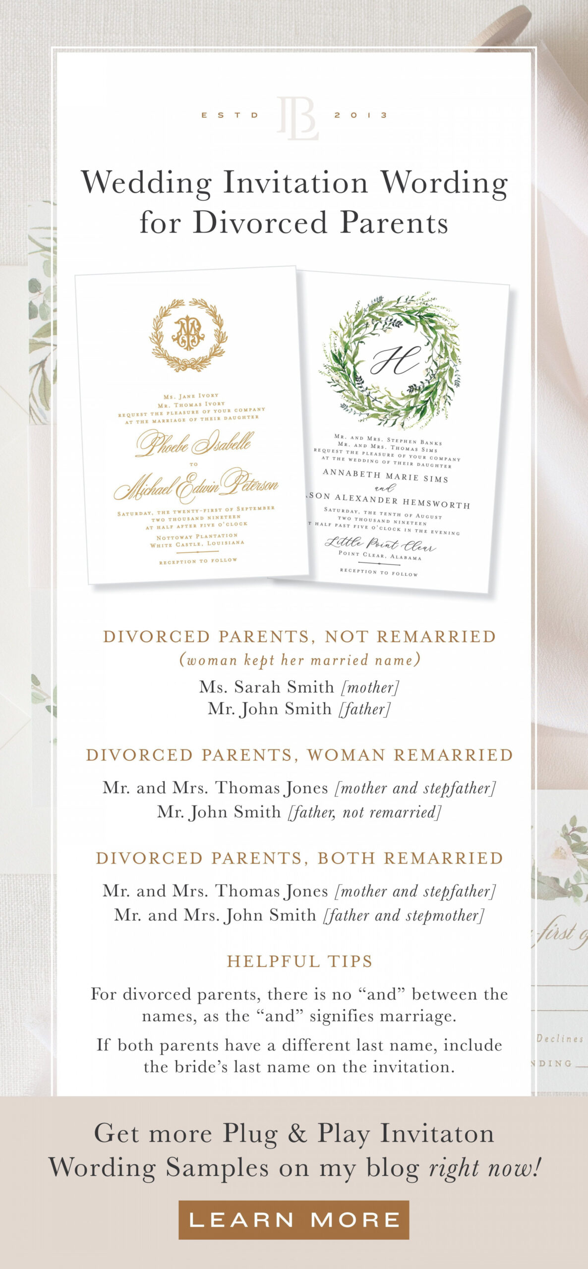 ISO etiquette-approved wedding invitation wording examples for