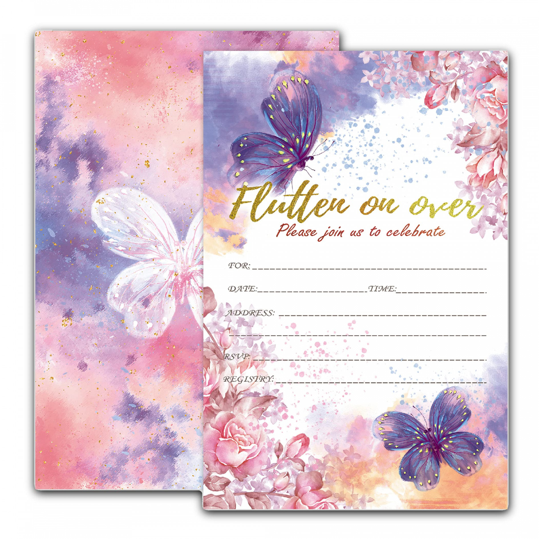 JJOINUS Birthday Invitations for Girls, Butterfly Birthday Party  Invitations for Girls Boys ChildrenSee more JJOINUS Birthday Invitations  for Girls,