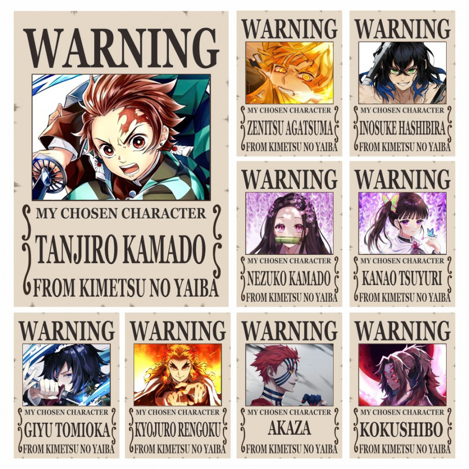 Jual Poster Anime Warning Kimetsu No Yaiba Demon Slayer Koleksi A