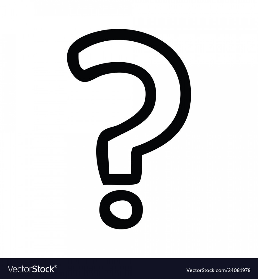 Line drawing cartoon question mark Royalty Free Vector Image