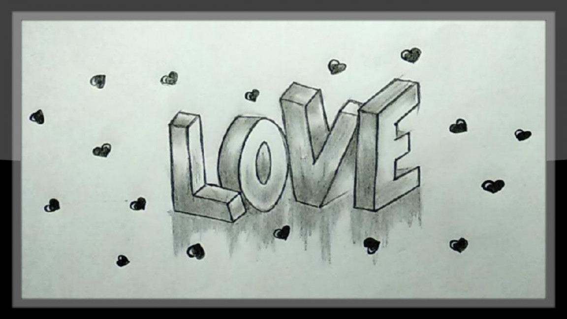 Love Drawing - Cute Valentine Drawing In Pencils Easy