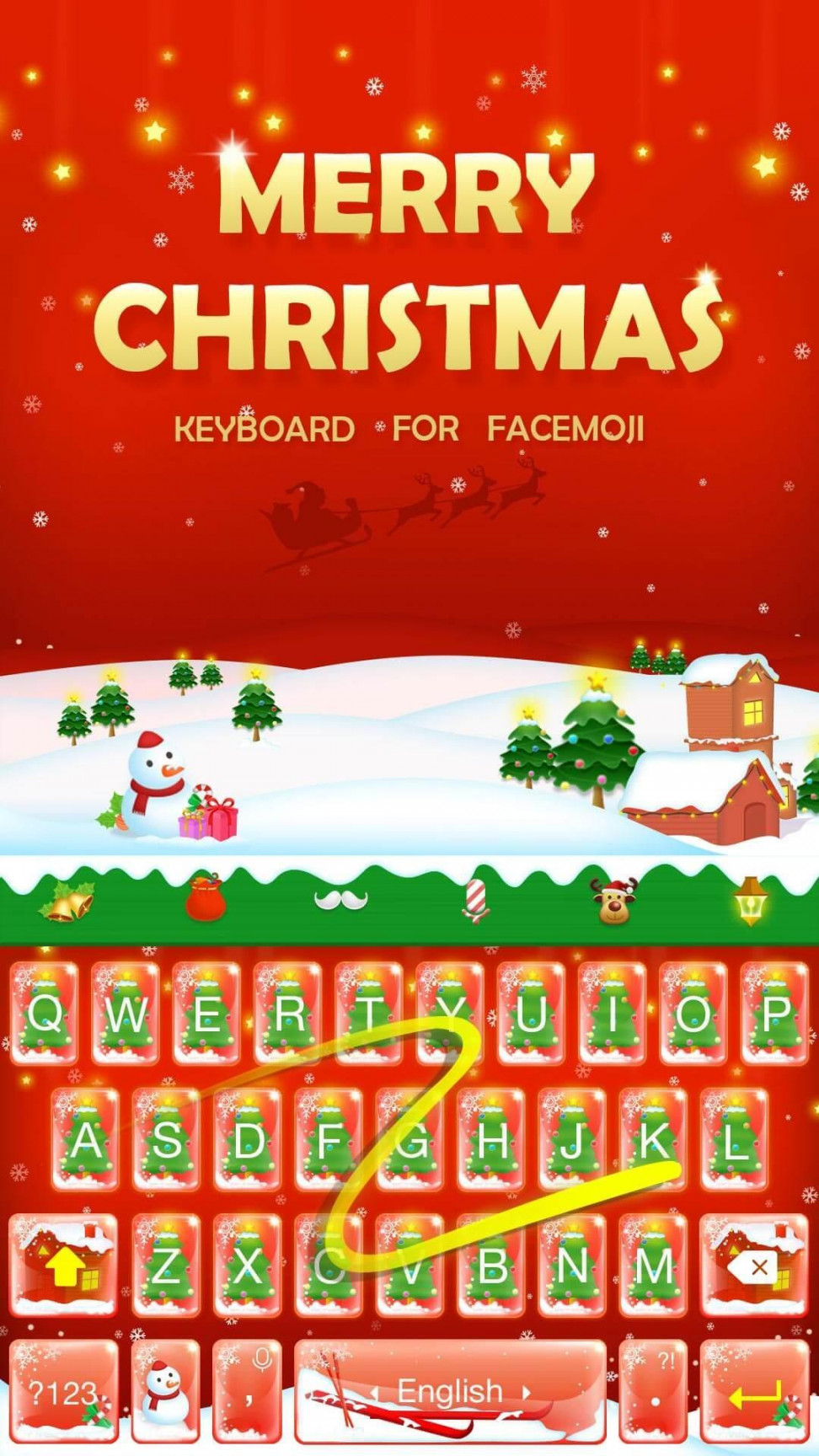 Merry Christmas Wallpaper & Emoji Keyboard Theme APK voor Android