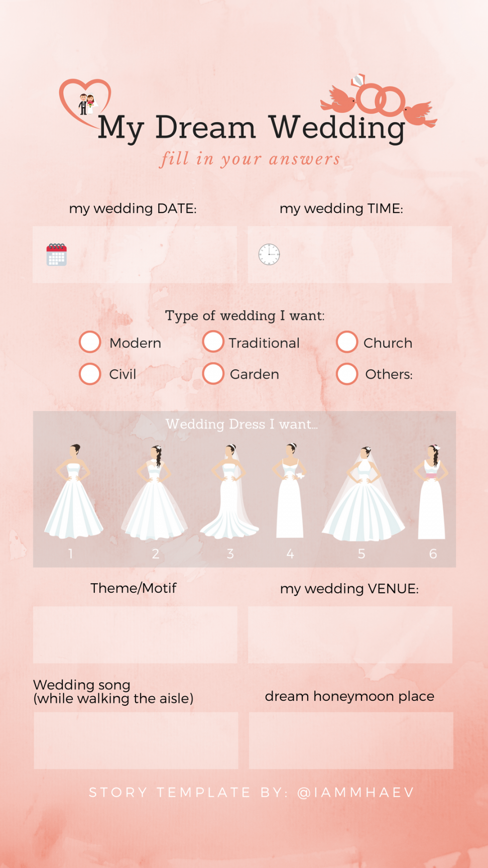 My Dream Wedding Instagram Story Templates  Instagram story