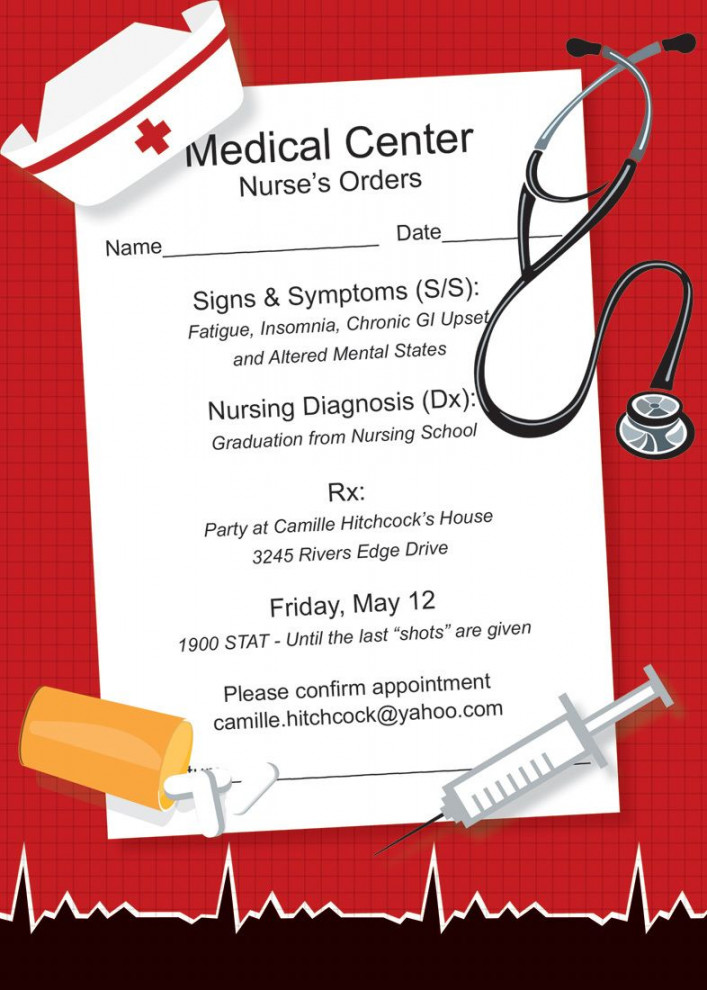 Nurse Orders Graduation Party Invitations  Nursing graduation