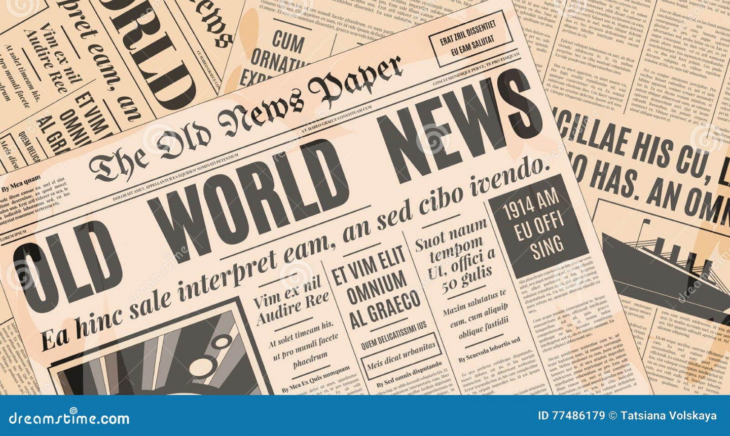 Old Newspaper Template Stock Illustrations – , Old Newspaper