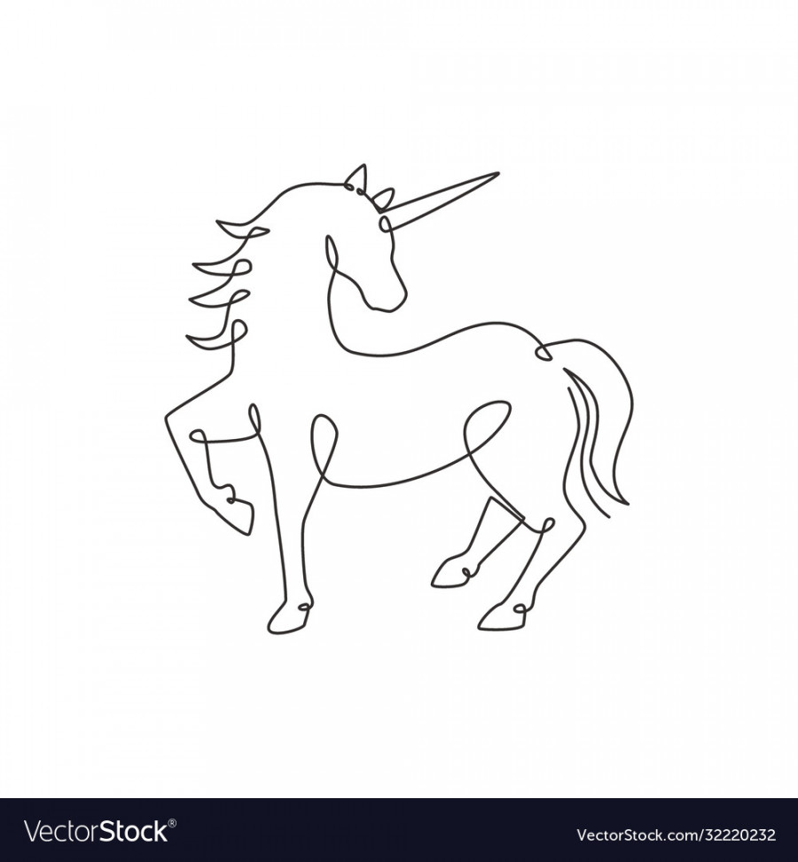 One continuous line drawing cute beauty Royalty Free Vector