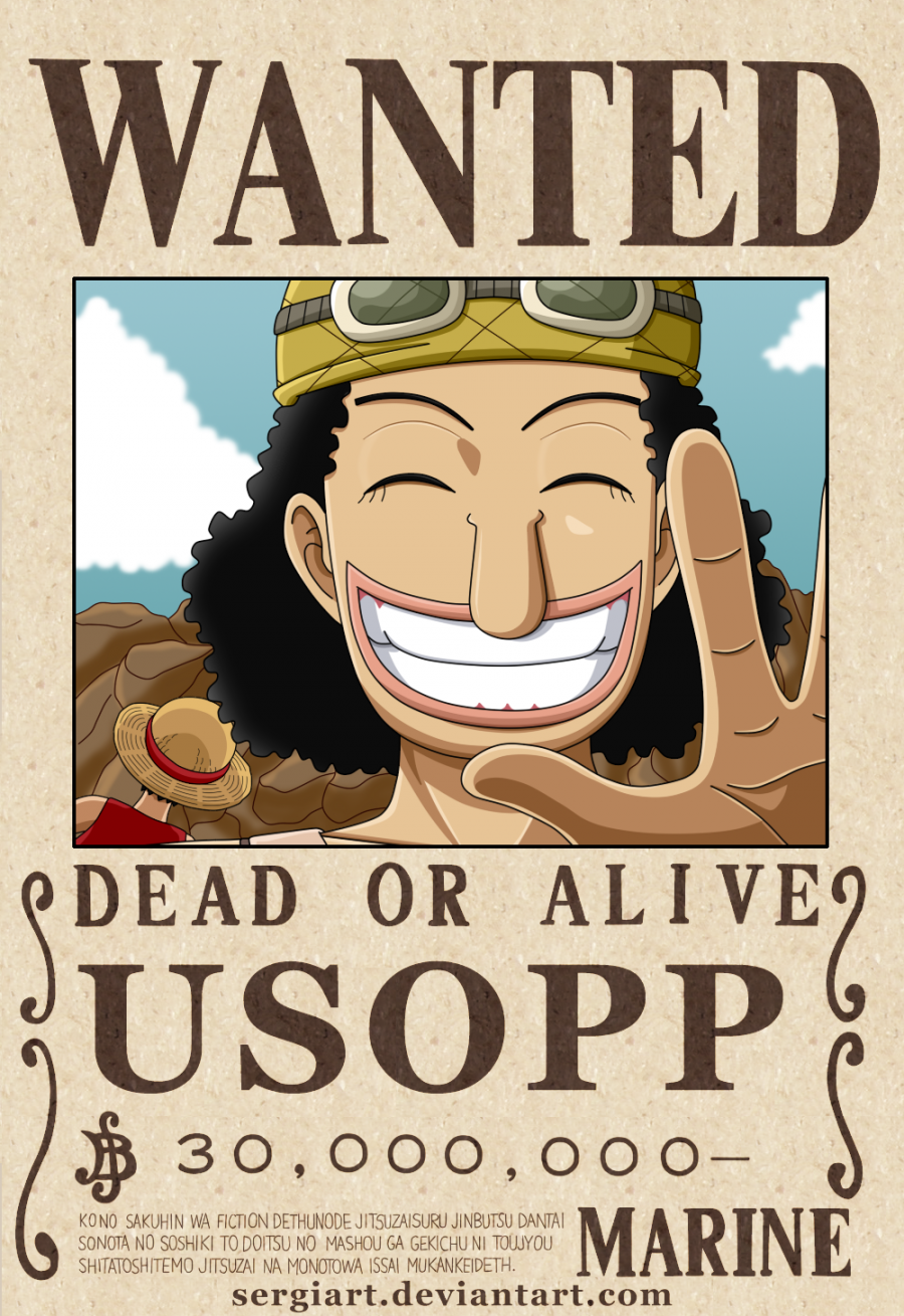 One Piece - Usopp wanted poster?  One piece bounties, One piece