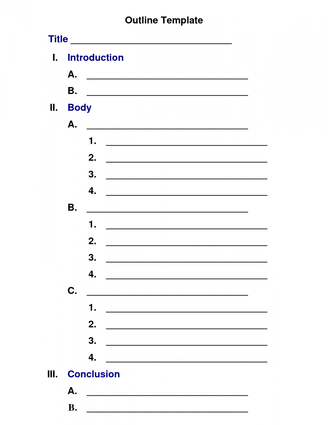 Outline+Template  Essay outline template, Outline notes, Essay