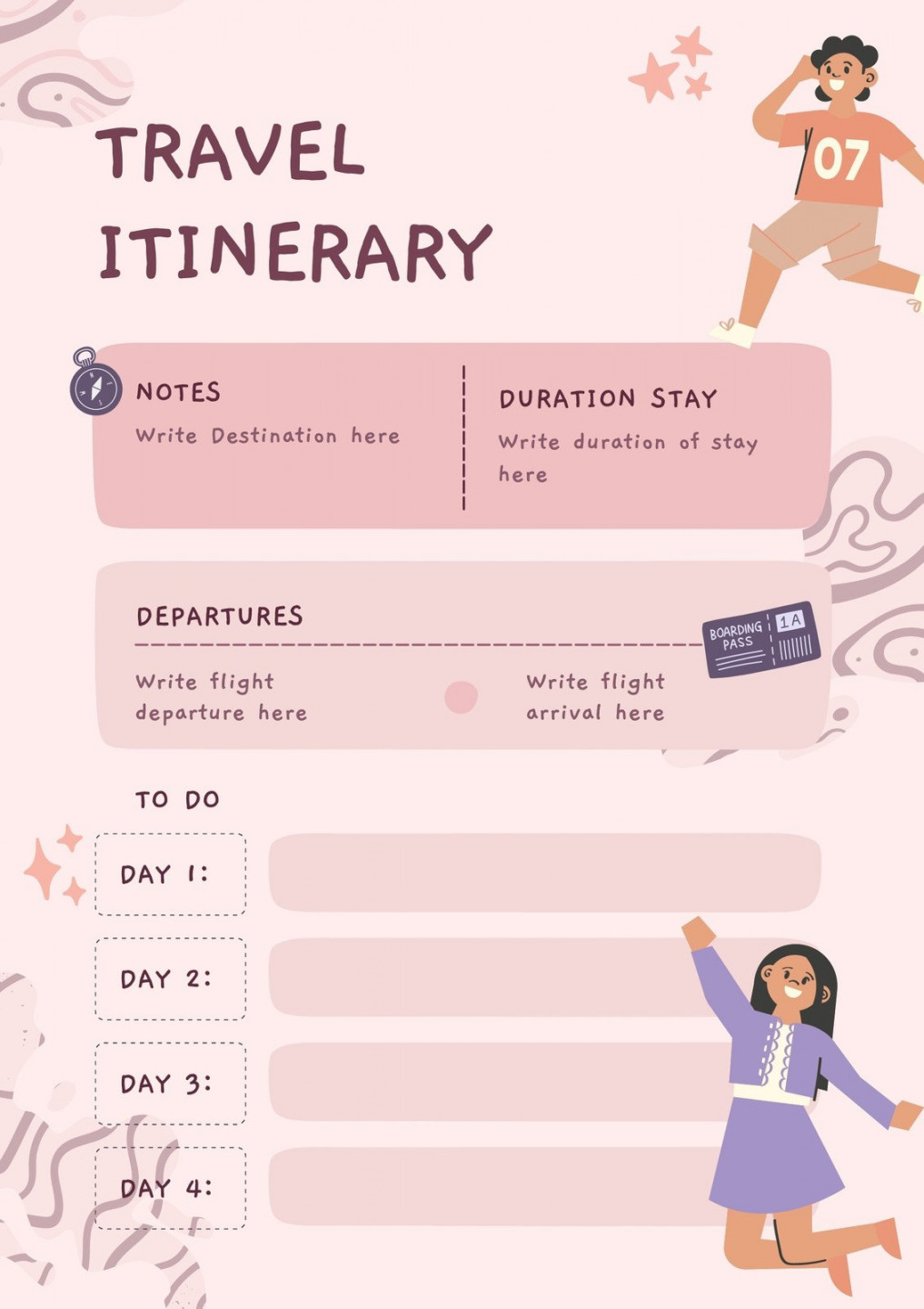 Page  - Free and customizable itinerary planner templates  Canva