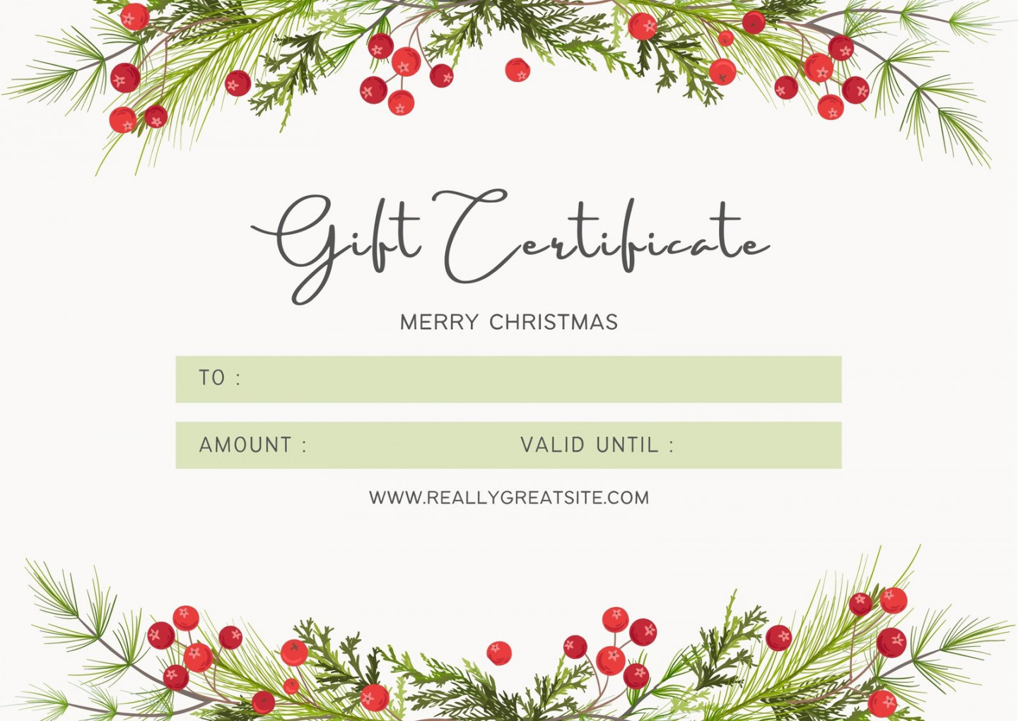 Page  - Free printable holiday gift certificate templates  Canva