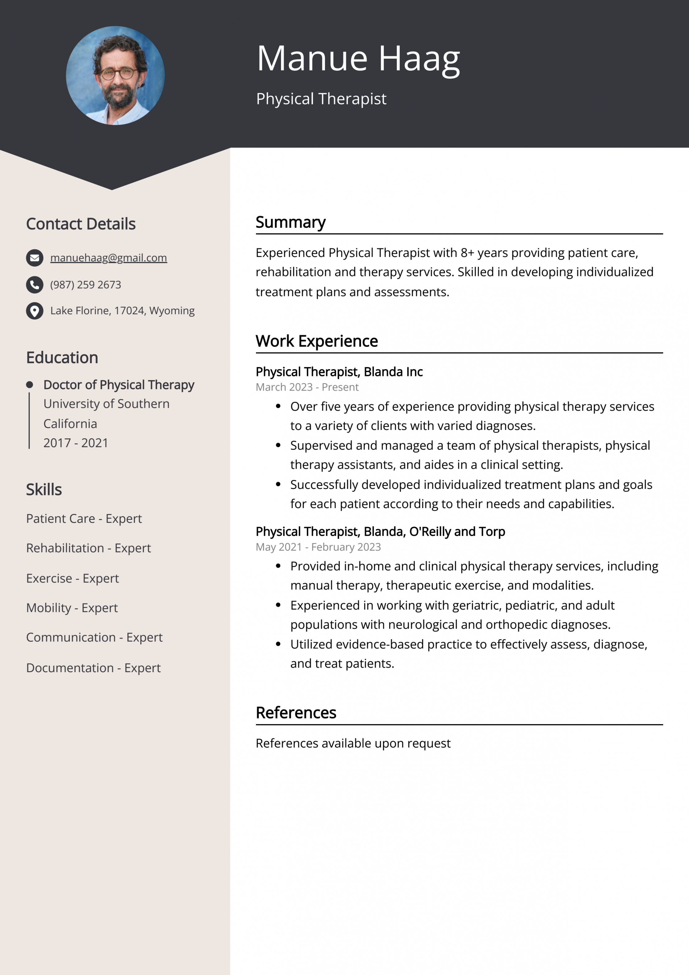 Physical Therapist CV Examples (Template & + Tips)