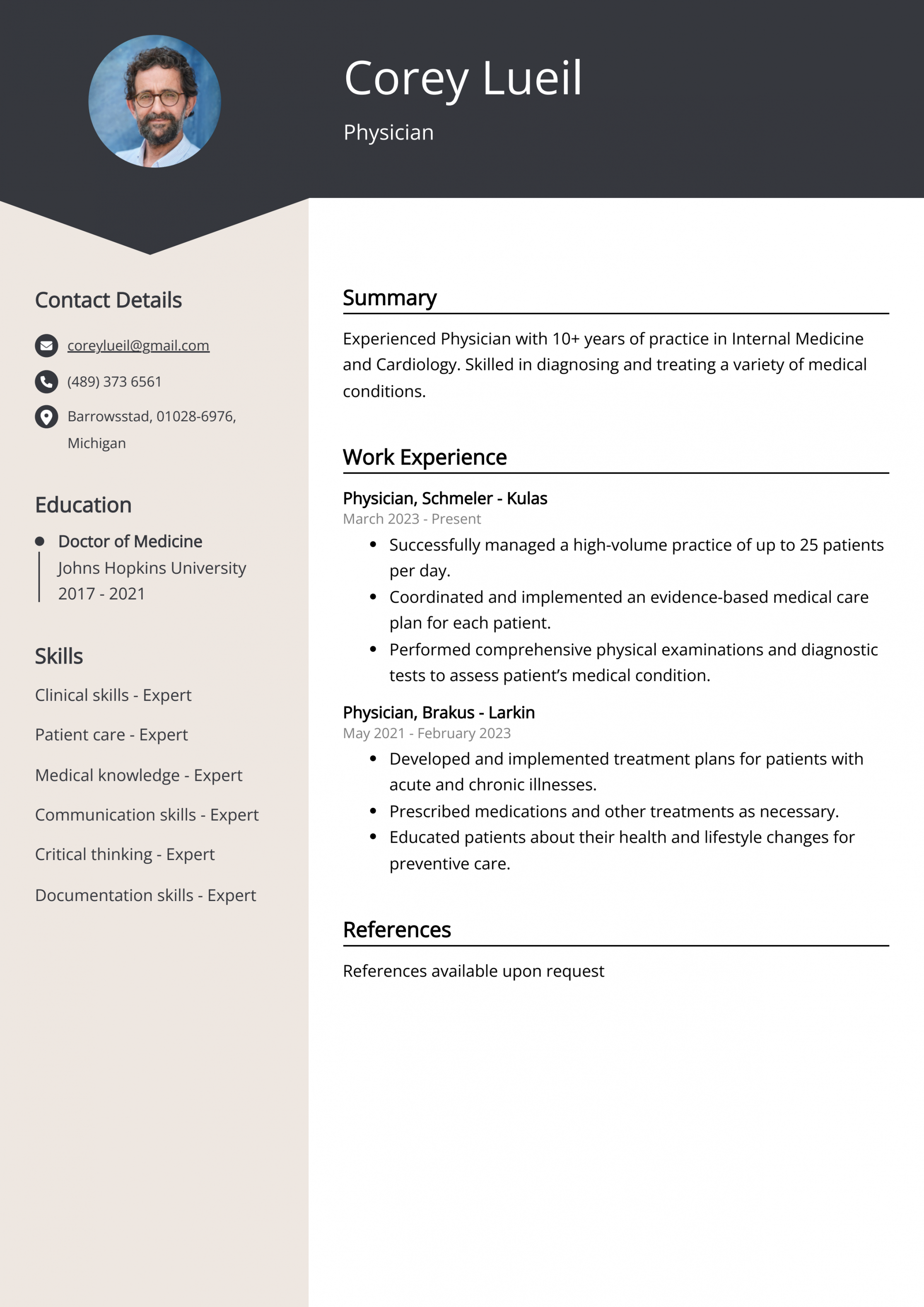 Physician CV Examples (Template & + Tips)