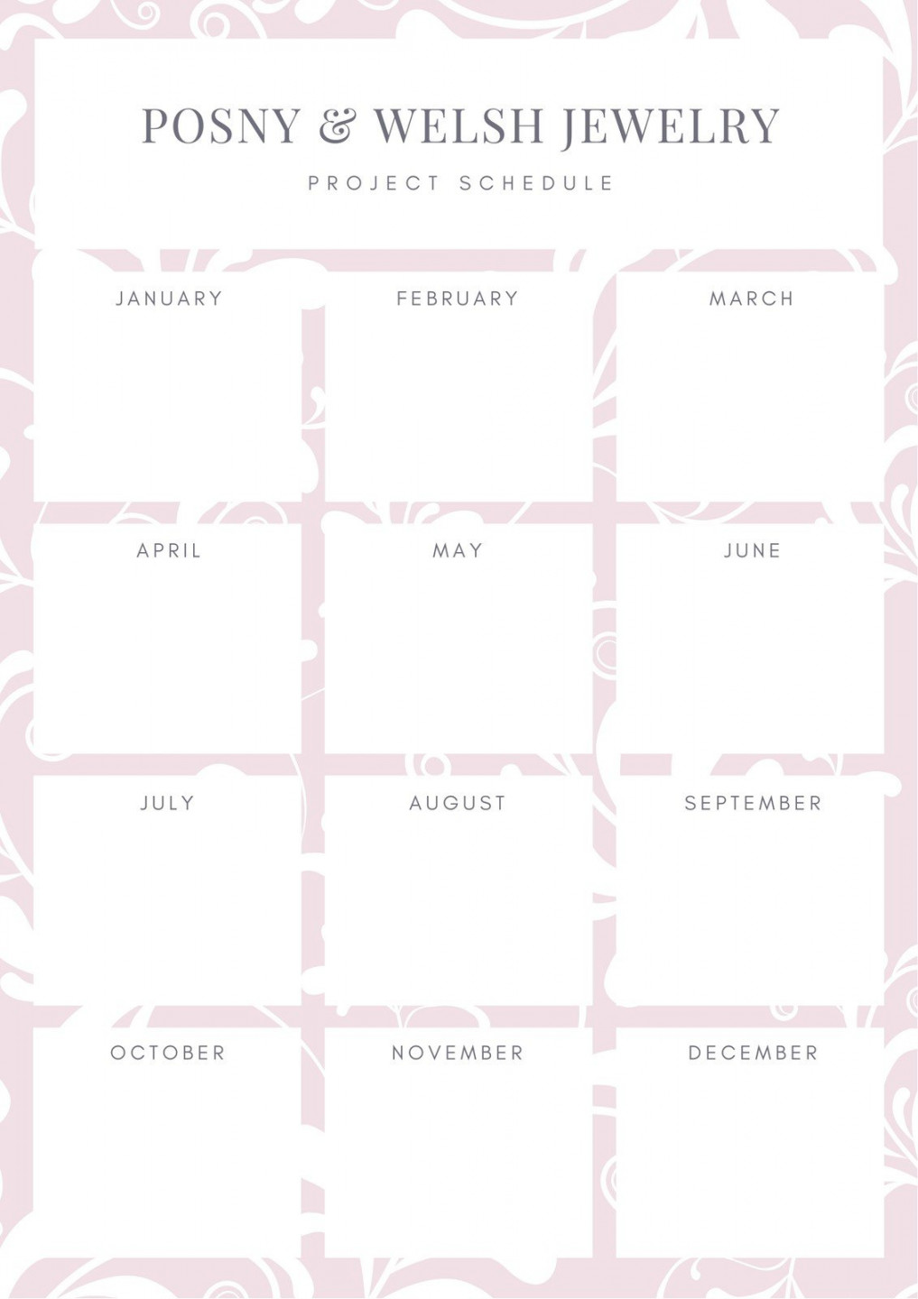 Pink Patterned Project Schedule Planner - Templates by Canva