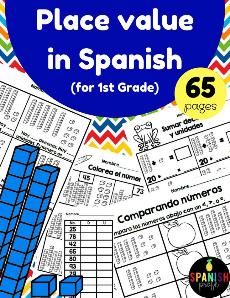 Place Value in Spanish st Grade/ Valor posicional primer grado