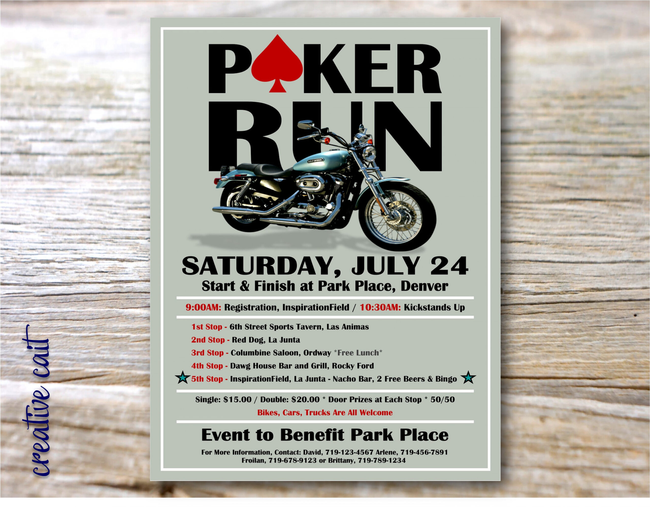 Poker Run Motorrad Auto Lkw Charity Benefit Fundraiser Adult Games Rally  Digital Flyer printable!