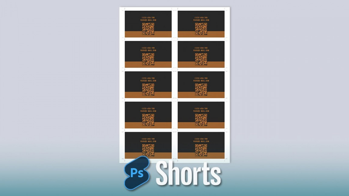 Print A Business Card  Per Sheet in Photoshop #shorts