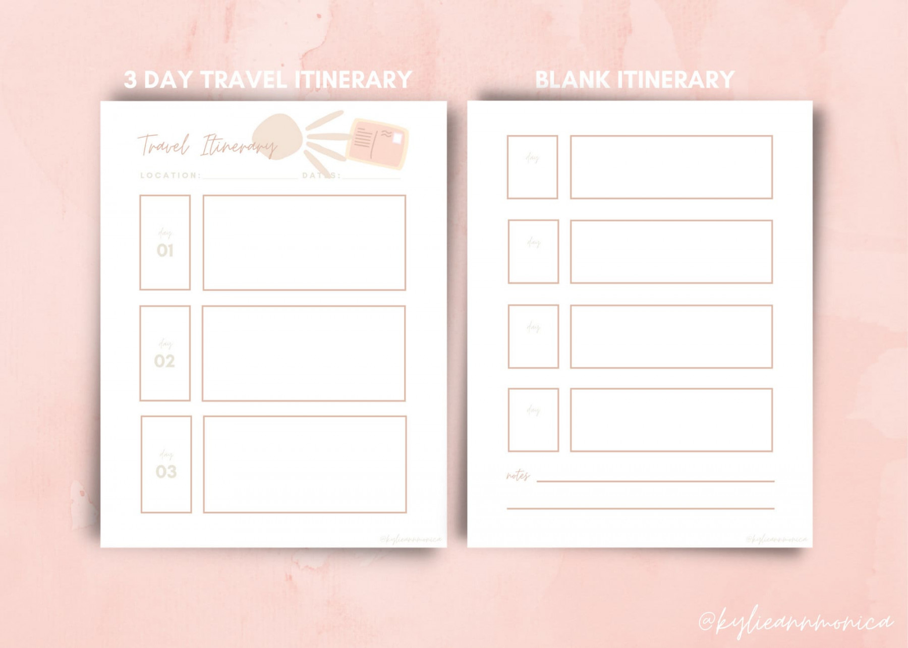 Printable  Day Travel Planner Itinerary Digital Download - Etsy UK