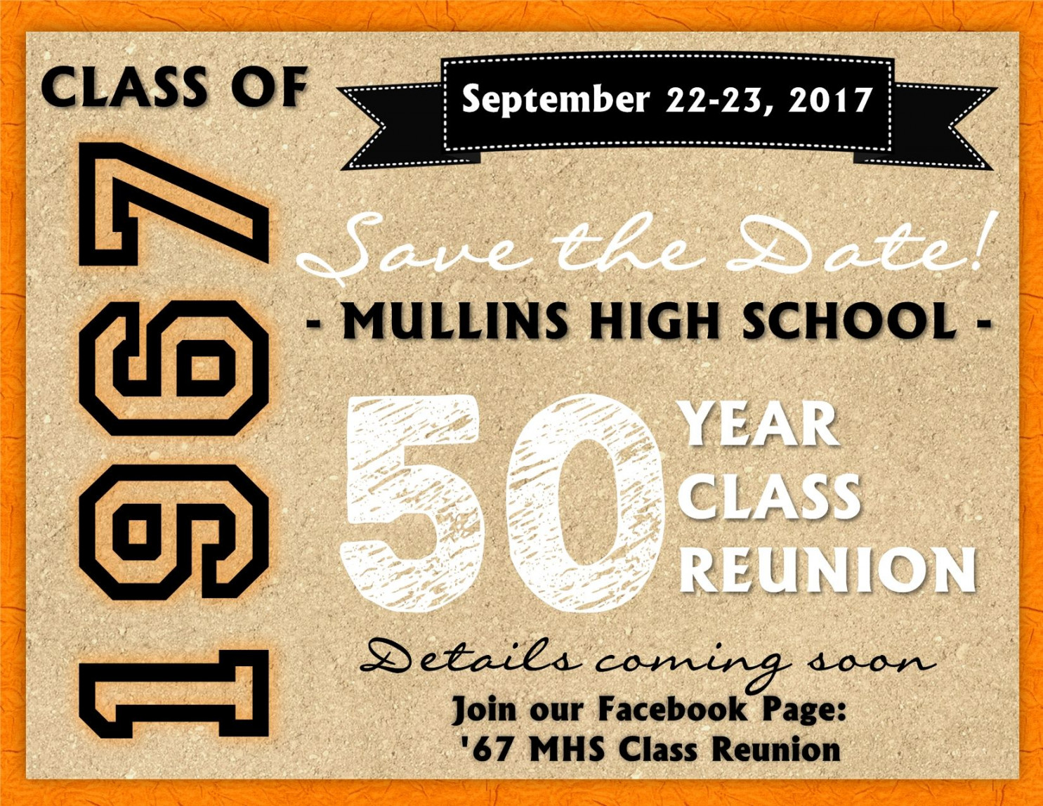 Save the date  year class reunion invitation - Can be customized