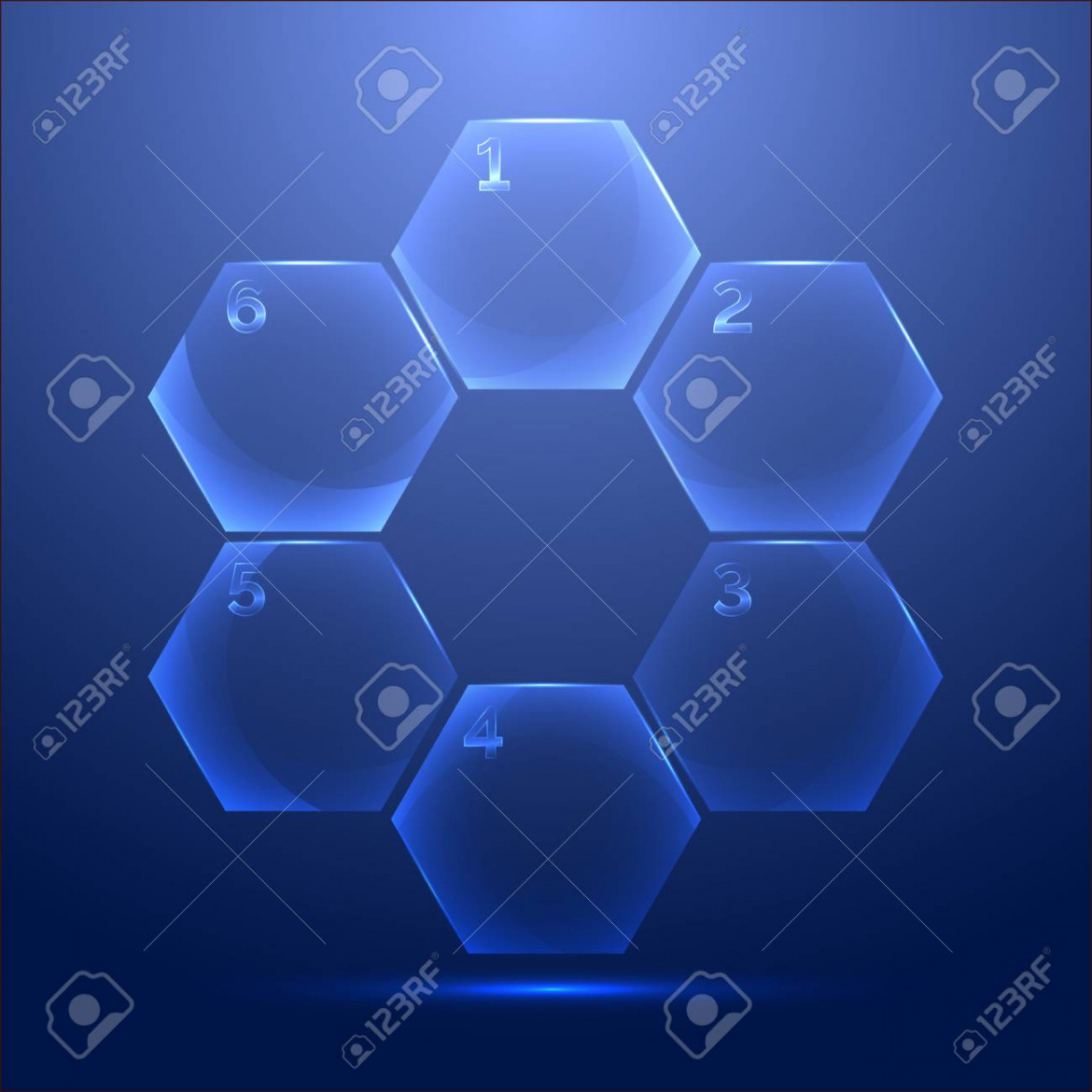 Science Infographic Template With Glass Hexagons