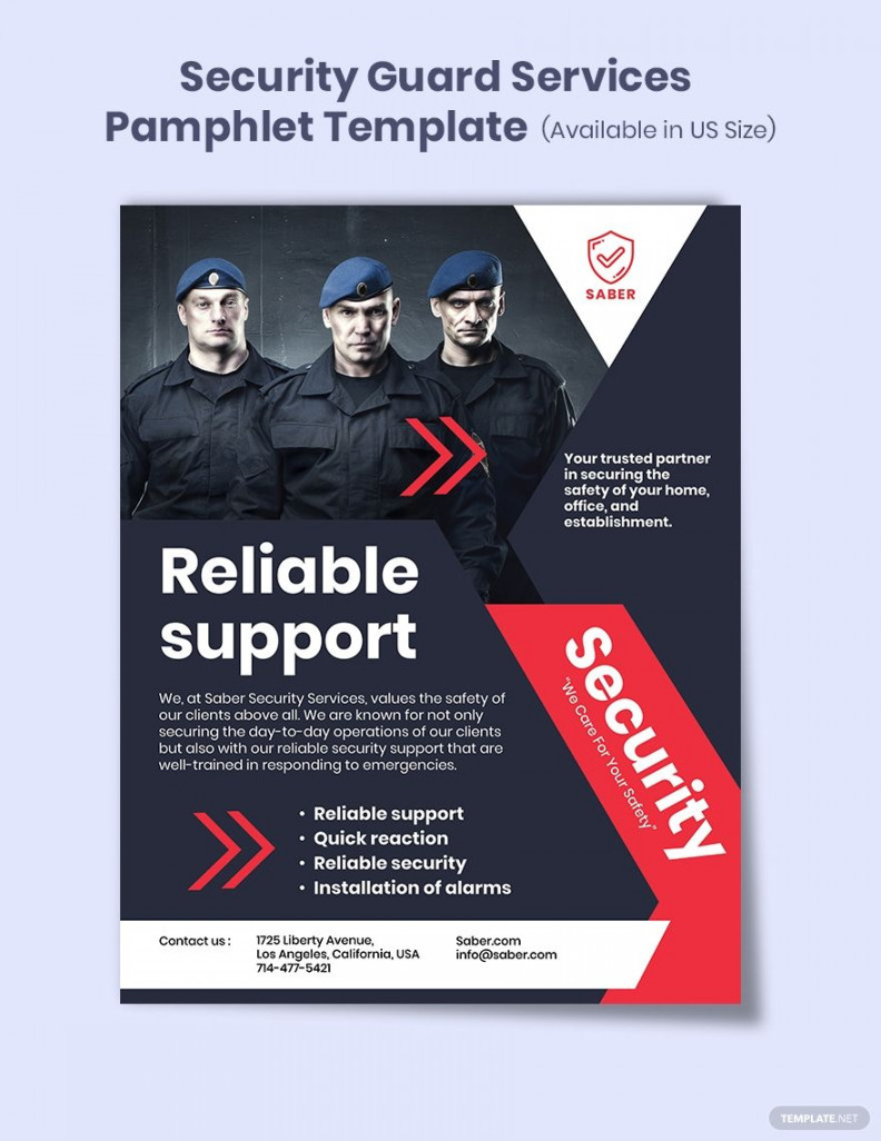 Security Guard Services Pamphlet Template - Download in Word, PSD