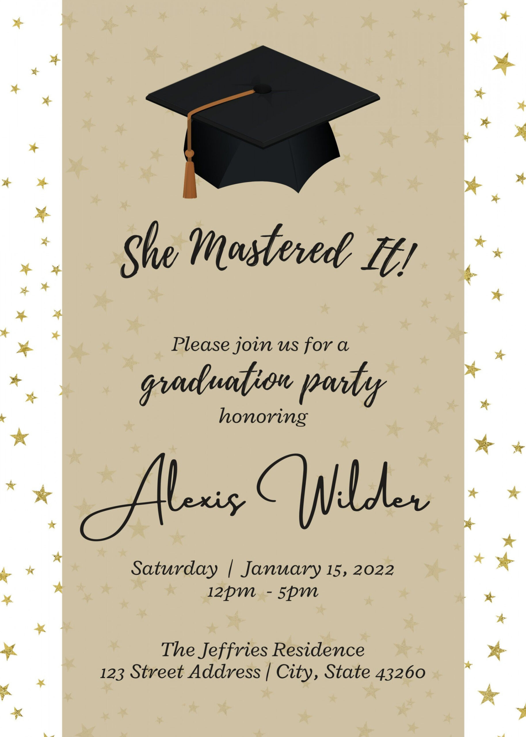 She Mastered It Graduation Party Invitation Masters Degree - Etsy