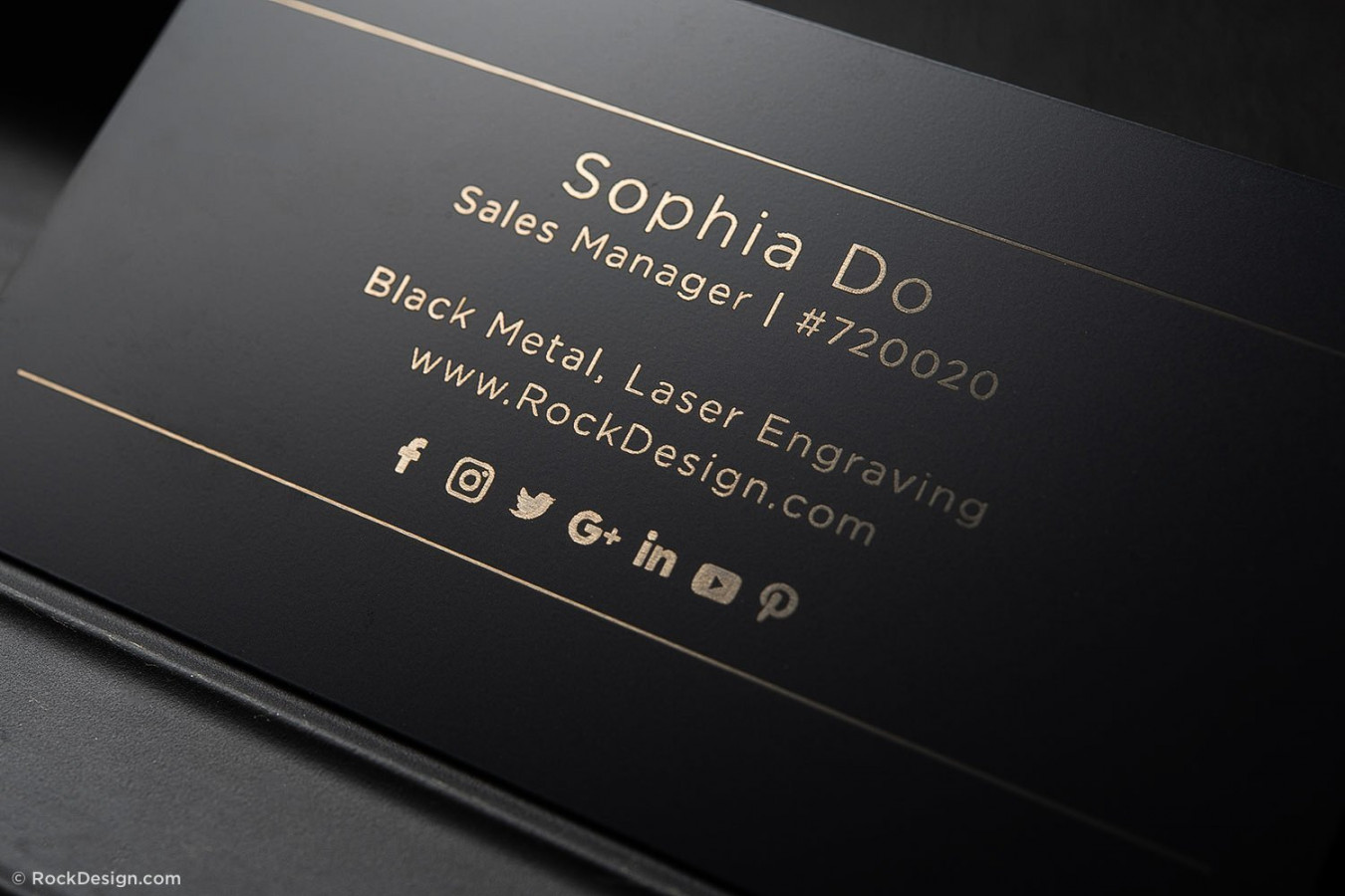 Simple black metal business cards - Sophia Do