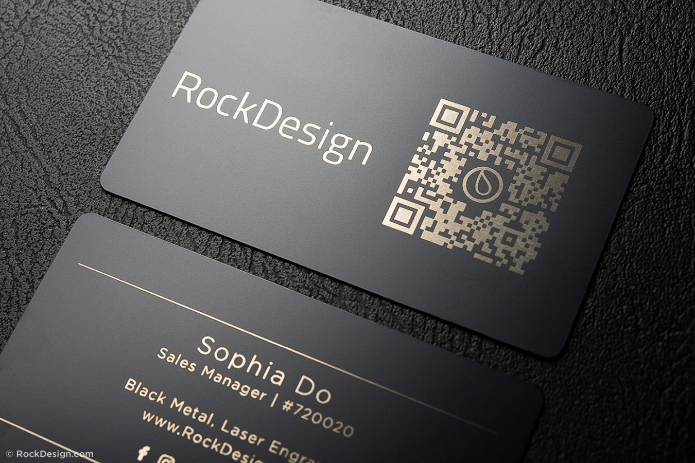 Simple black metal business cards - Sophia Do