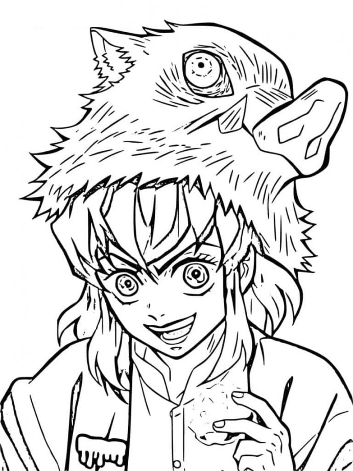 Smiling Hashibira Inosuke coloring page - Download, Print or Color