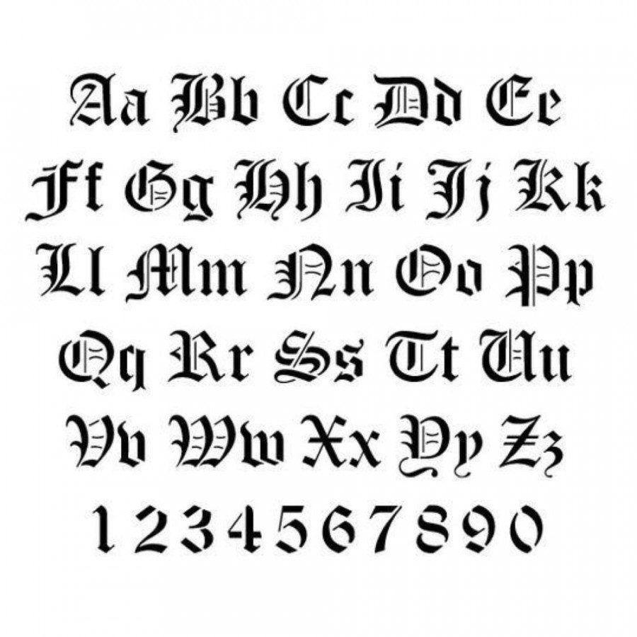 Tattoo Font Letter Stencils