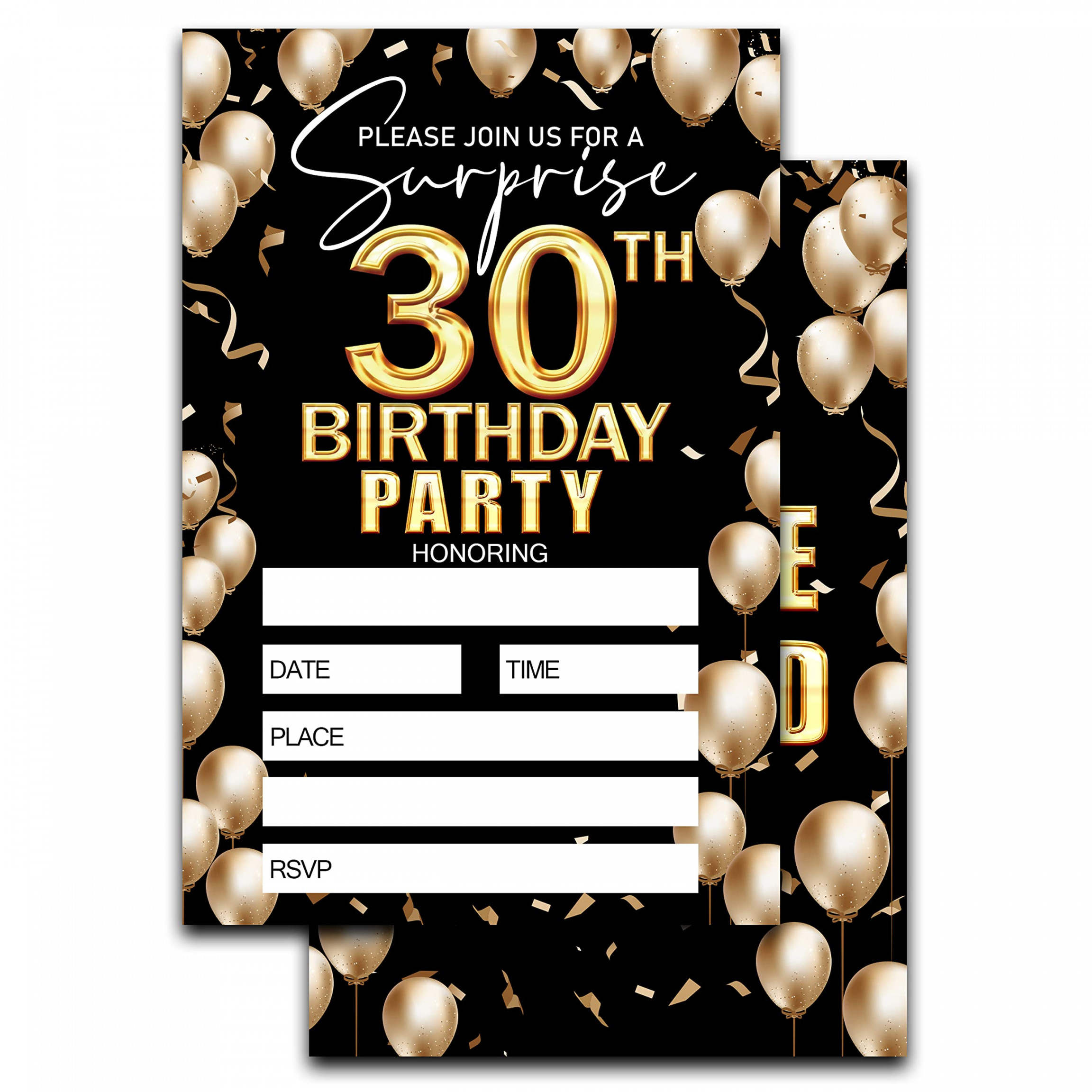 th Birthday Invitation - Black and Gold Birthday Invitation - Birthday  Invitation for Adult Woman See more th Birthday Invitation - Black and