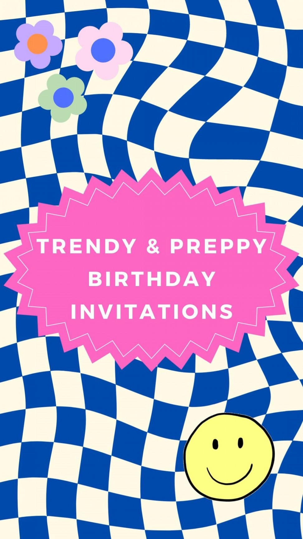 Trendy & Preppy Birthday Party Invitations