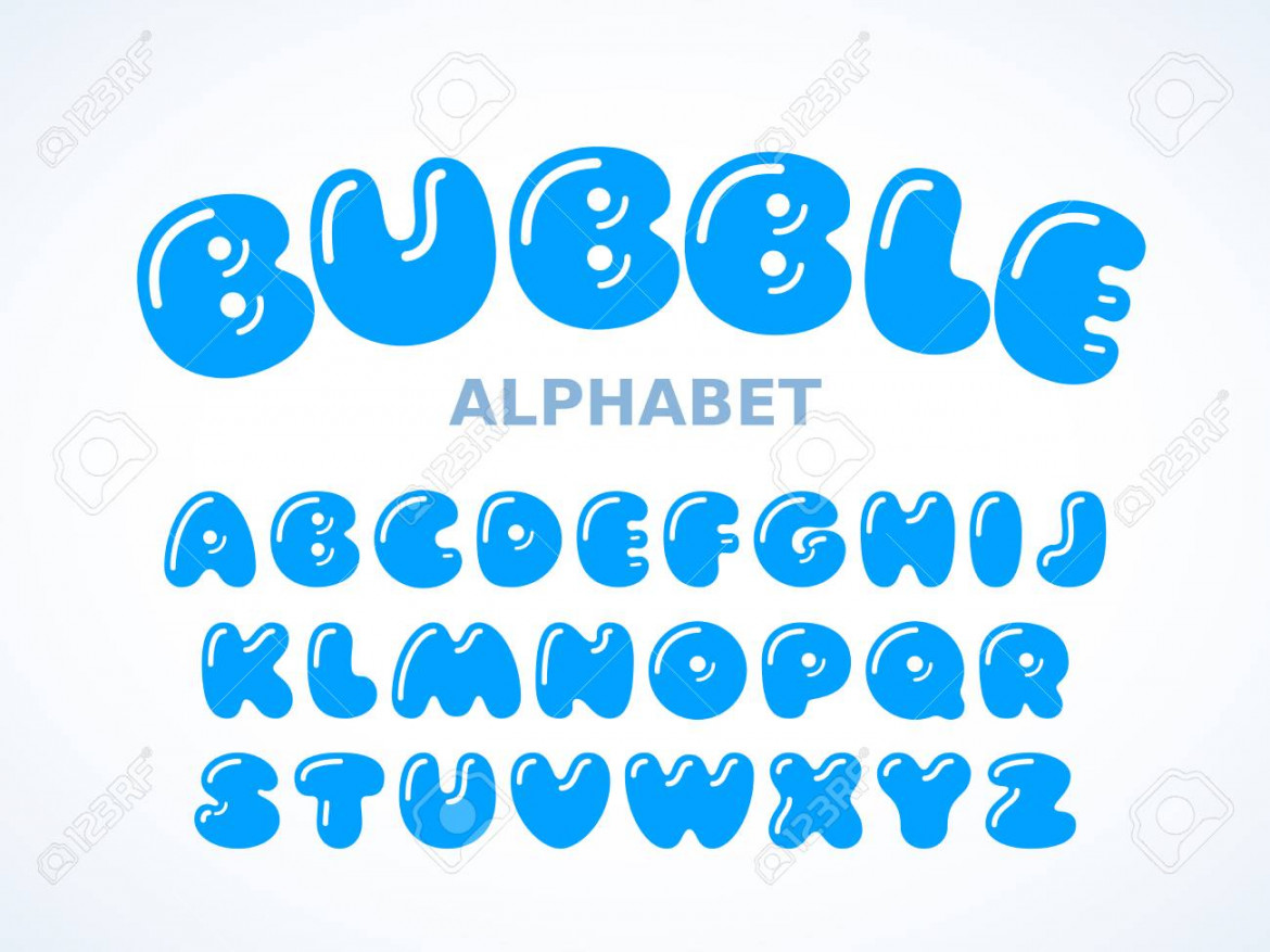 Vector Bubble Alphabet, Letters A-Z