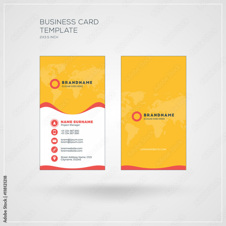 Vertical Business Card Print Template