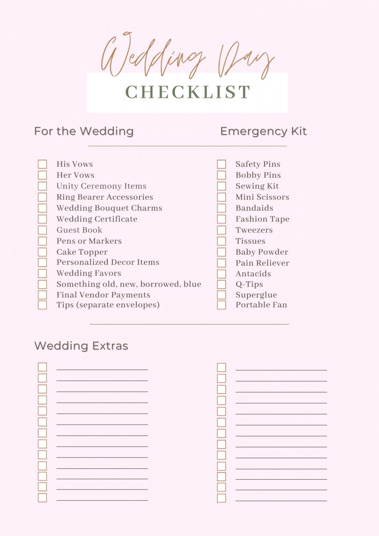 Wedding Day Checklist for the Bride and Groom - Punta Cana