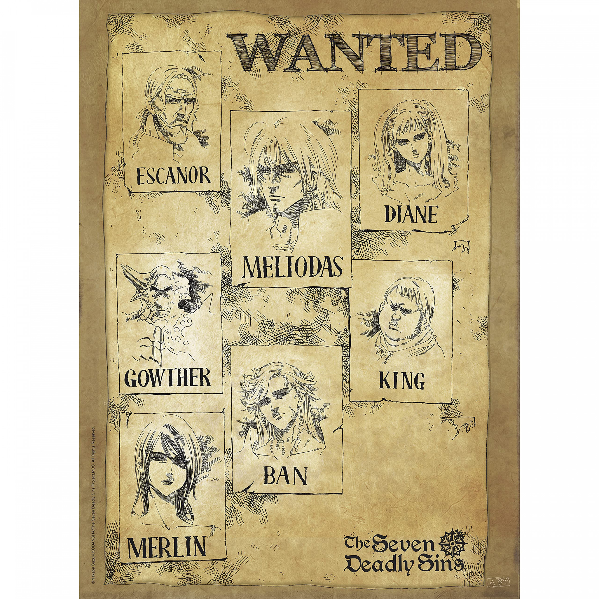 ABYstyle - The Seven Deadly Sins Poster, Wanted,  x  cm