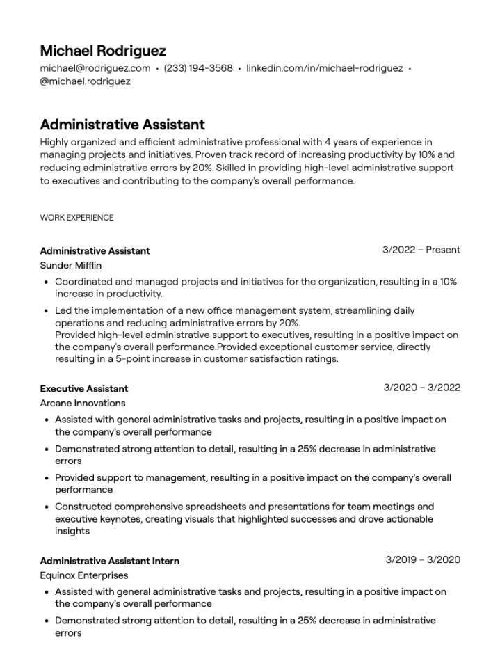 + Administrative Assistant Resume Examples [with Guidance]